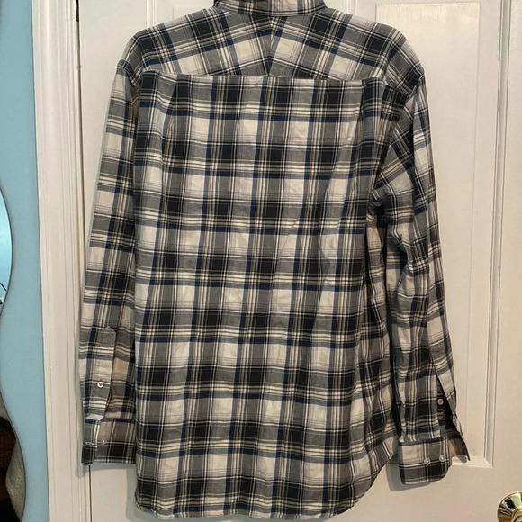 J. McLaughlin medium plaid men’s buttons down - great condition - blue/green - Picture 6 of 7